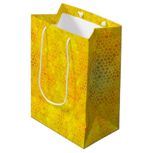 Sacola Para Presentes Média Dourado dinossauro