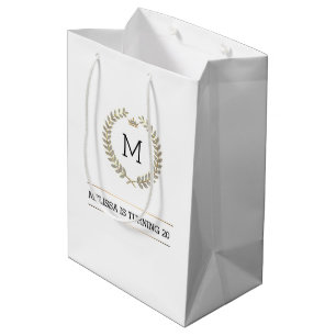 Sacola Para Presentes Média Dourado e prata da coroa