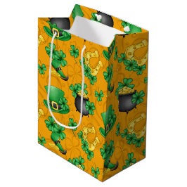 SACOLA PARA PRESENTES MÉDIA DOURADO IRLANDÊS SUPERIOR ODEIA CAVALOS VERDES