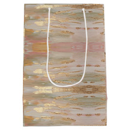 Sacola Para Presentes Média Dourado, Rosa, Formas Linen, Saco do Presente