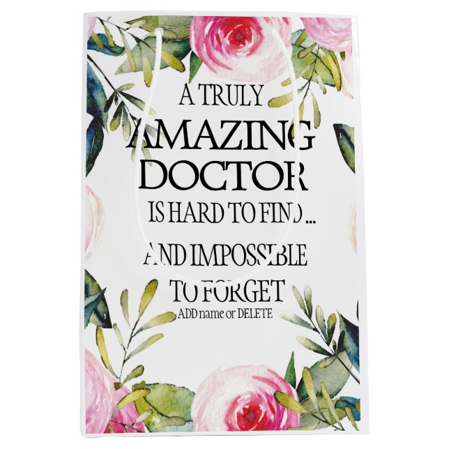 Sacola Para Presentes Média Doutor Deixando Presente Obrigado Adeus Apreciação (Frente)