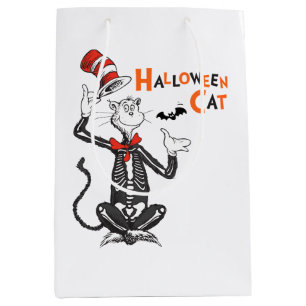Sacola Para Presentes Média Dr. Seuss Gato no Chapéu de Halloween