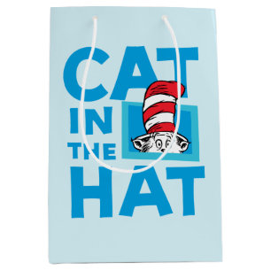 Sacola Para Presentes Média Dr. Seuss Logotipo do Gato no Chapéu