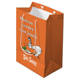 Sacola Para Presentes Média Dr. Seuss Ovos Verdes e Presunto em Espanhol