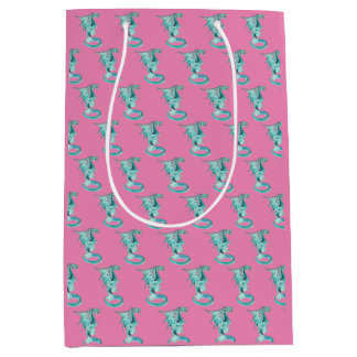 Sacola Para Presentes Média Dragão Azul Celestial Fantasia – Rosa Místico Maje