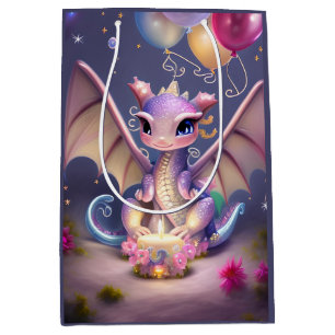 Sacola Para Presentes Média Dragão bebê Fantasy Cute Kawaii