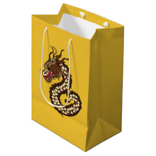 Sacola Para Presentes Média Dragão Chinês