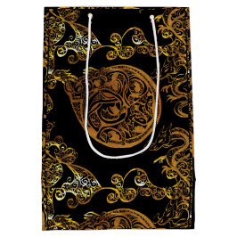 Sacola Para Presentes Média Dragão Dourado