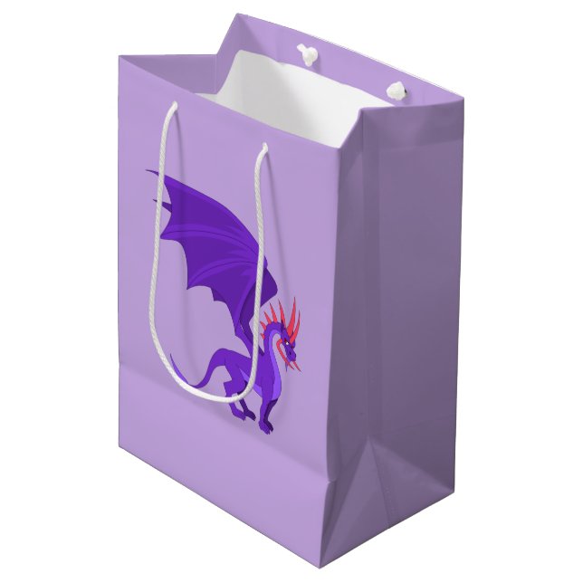 Sacola Para Presentes Média Dragão roxo (Frente inclinada)