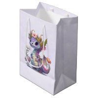 Dragão Roxo com Coroa Elegante