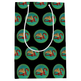 Sacola Para Presentes Média Dragão Vermelho e Verde Fantástico v11