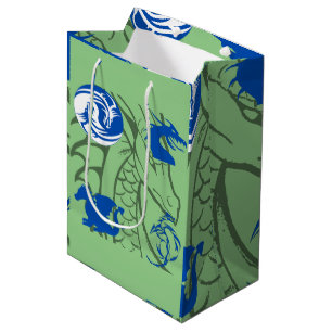 Sacola Para Presentes Média Dragões - Azul