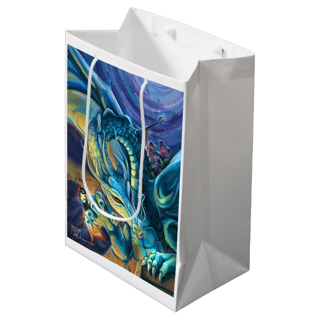Sacola Para Presentes Média Dragon Rider e Sorcerer (Frente inclinada)