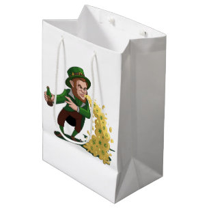 Sacola Para Presentes Média Duende Irlandês Jogando Biscoitos da Sorte Engraça