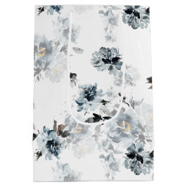 Sacola Para Presentes Média Dusty Blue Floral Gift Bag