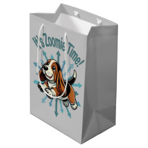 Sacola Para Presentes Média É o Hound da Base de Tempo Zoomie