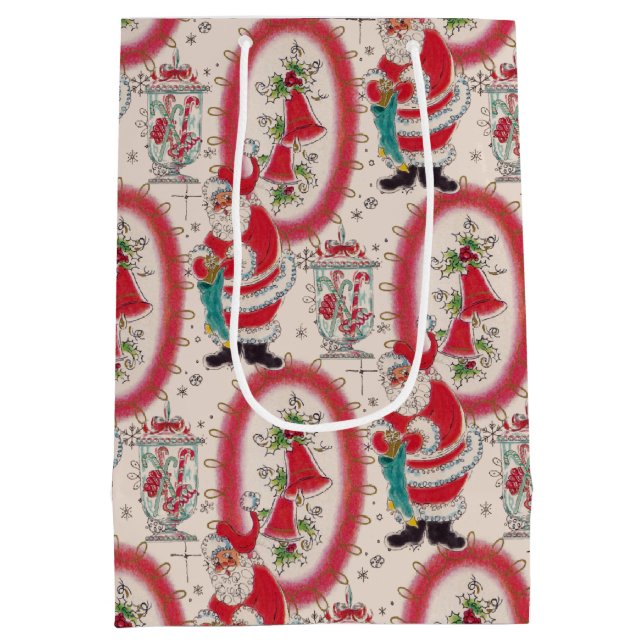 Sacola Para Presentes Média É um Natal retrô     (Verso)