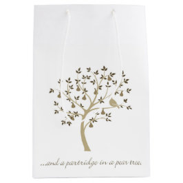 Sacola Para Presentes Média E um perdiz numa árvore