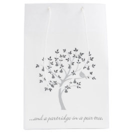 Sacola Para Presentes Média E um perdiz numa árvore