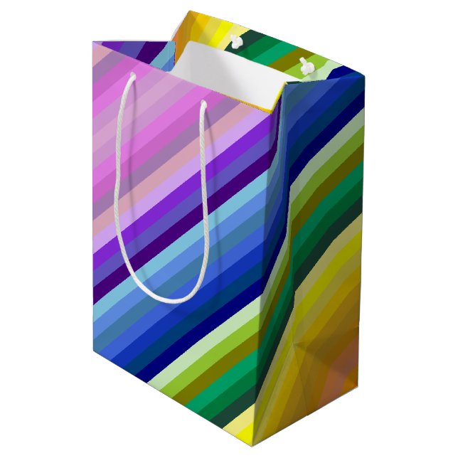 Sacola Para Presentes Média É uma festa do Arco-íris, padrão de distribuição m (Verso inclinado)