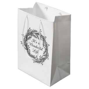Sacola Para Presentes Média É uma vida maravilhosa - saco do presente do Nata