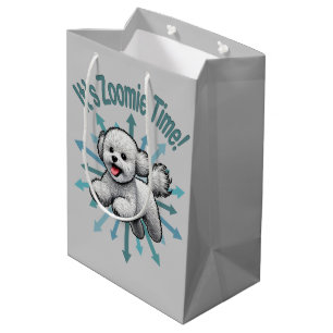 Sacola Para Presentes Média É Zoomie Time Bichon Frise