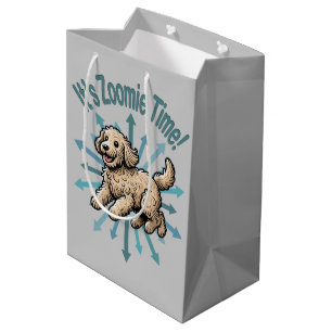 Sacola Para Presentes Média É Zoomie Time Labradoodle