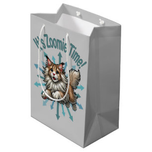 Sacola Para Presentes Média É Zoomie Time Maine Coon Cat