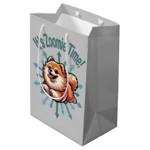Sacola Para Presentes Média É Zoomie Time Pomeranian
