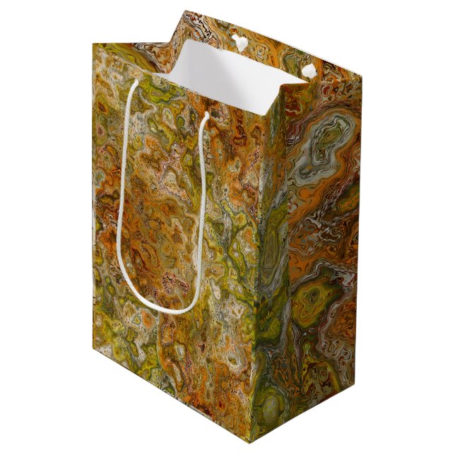 Sacola Para Presentes Média Earthtone Marble Gift Bag (Frente inclinada)