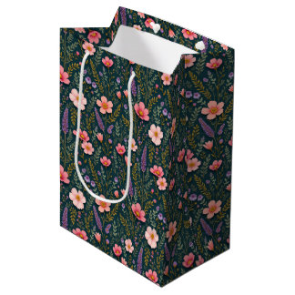 Sacola Para Presentes Média Earthy Floral Gift Bag