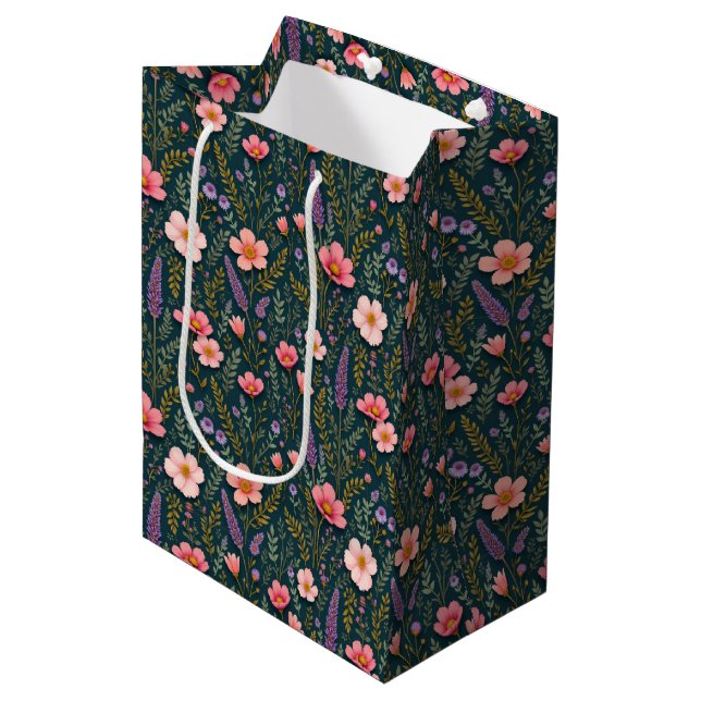 Sacola Para Presentes Média Earthy Floral Gift Bag (Frente inclinada)