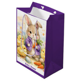 Sacola Para Presentes Média Easter Bunny Purple Jacket Baby Shower
