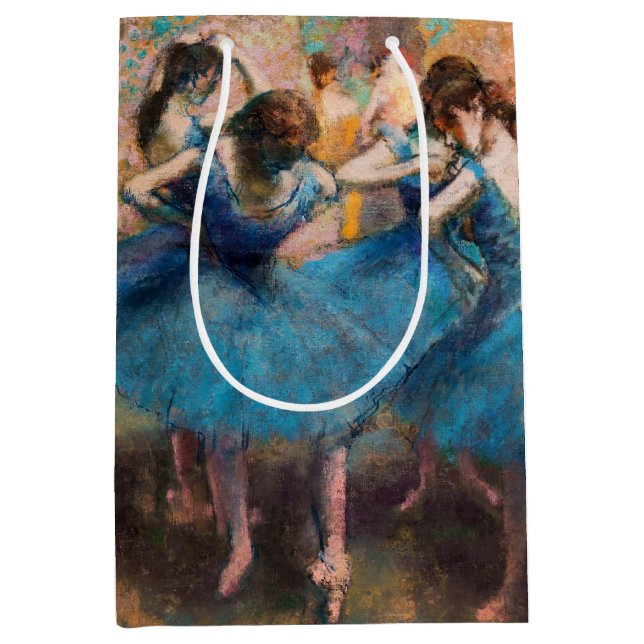 Sacola Para Presentes Média Edgar Degas - Dançarinos em azul (Frente)