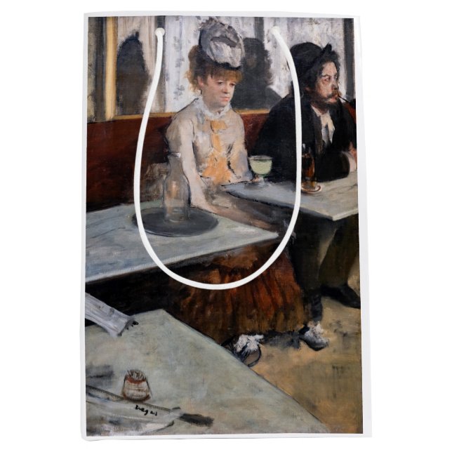 Sacola Para Presentes Média Edgar Degas - Num Café / A Absinthe (Frente)