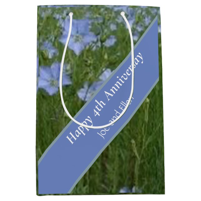 Sacola Para Presentes Média Edição de 4 anos de casamento (Frente)