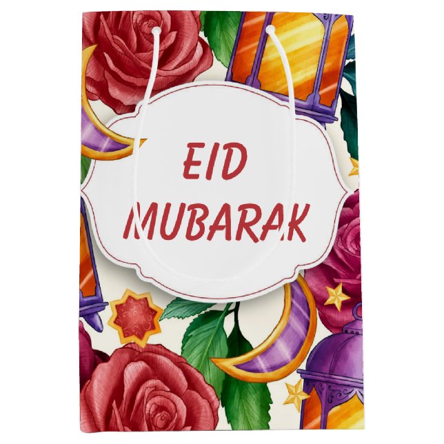 Sacola Para Presentes Média Eid Mubarak (Frente)