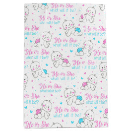 Sacola Para Presentes Média Ele Ela É Um Bebê Novo