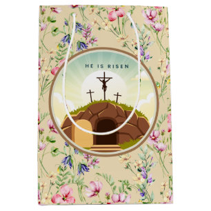 Sacola Para Presentes Média Ele Ressuscitou e Celebração do Domingo de Ressurr