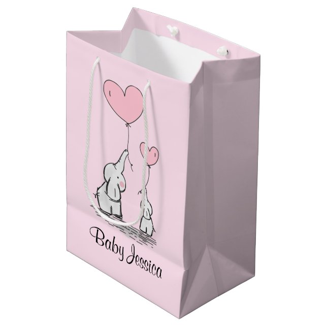 Sacola Para Presentes Média Elefant Love Design Gift Bag (Frente inclinada)