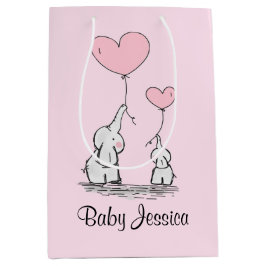 Sacola Para Presentes Média Elefant Love Design Gift Bag