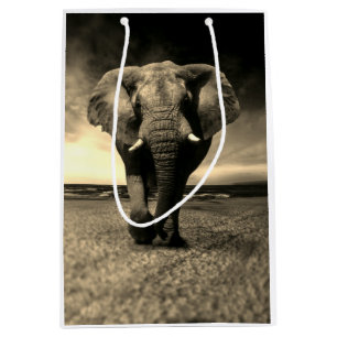 Sacola Para Presentes Média Elefante Silvoso Majestoso da Sepia