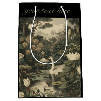 Sacola Para Presentes Média Elegância Botânica – Cisne na Floresta