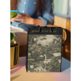 Sacola Para Presentes Média Elegância Botânica - Cisne na Floresta