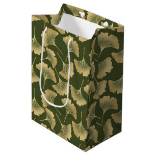 Sacola Para Presentes Média Elegância do Ginkgo Esmeralda – Botânica de Luxo a