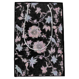 Sacola Para Presentes Média Elegant black, pink and blue, watercolours