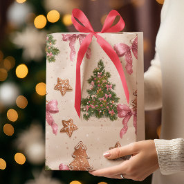 Sacola Para Presentes Média Elegant Christmas Pattern Gift Bag