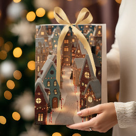 Sacola Para Presentes Média Elegant Christmas Whimsical Village | Gift Bag