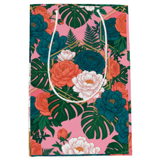 Sacola Para Presentes Média Elegant Floral Seamless Pattern | Tropical Flowers