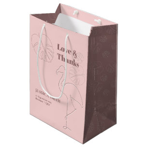Sacola Para Presentes Média Elegante Abstrato deixa flamingle
